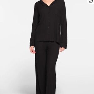 SKIMS Soft Lounge Ribbed Pajama Set Black